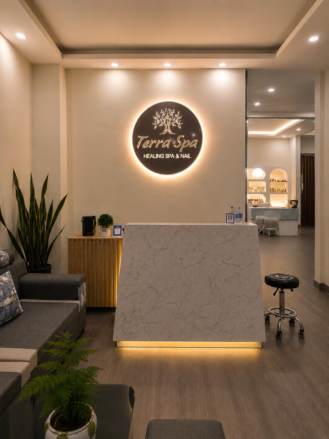 Terra Spa illuminated reception desk